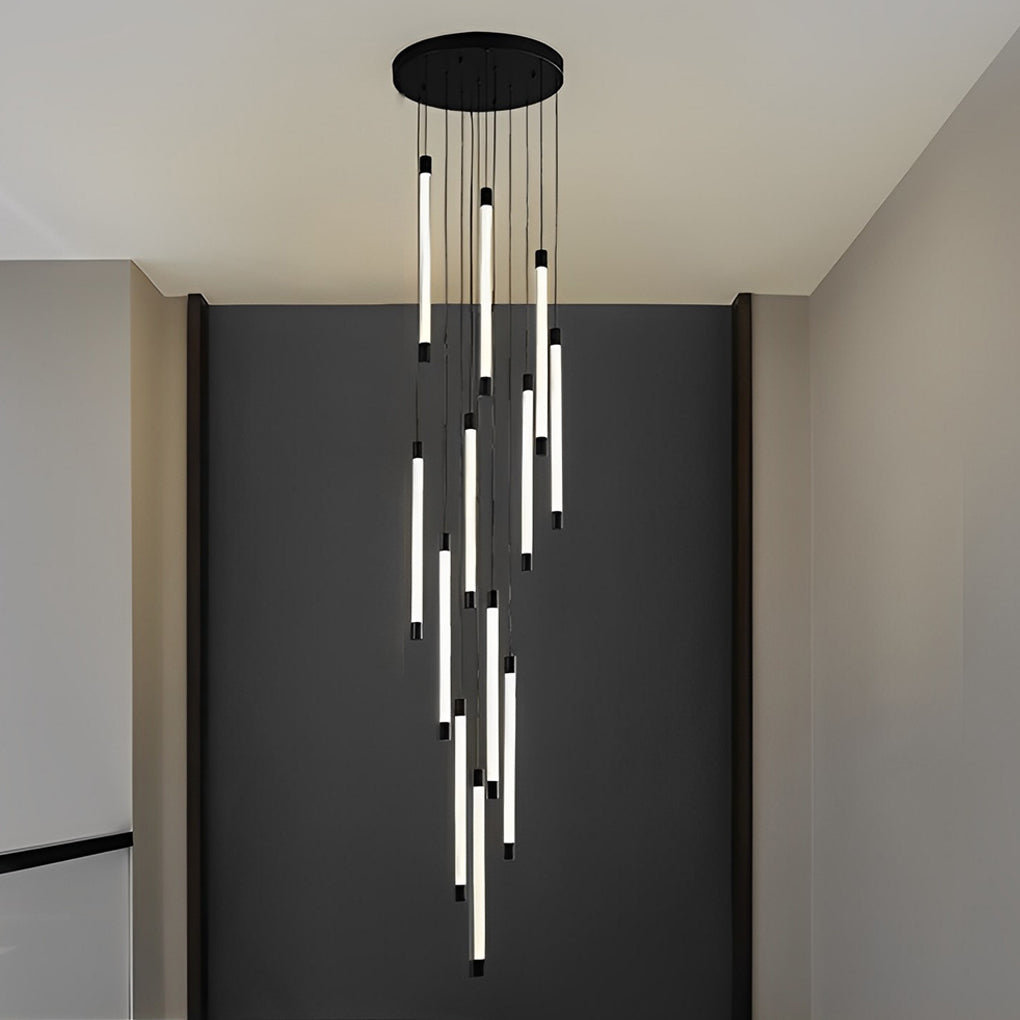 AureaGlow | Modern Elegant Black Spiral Chandelier Light Fixture