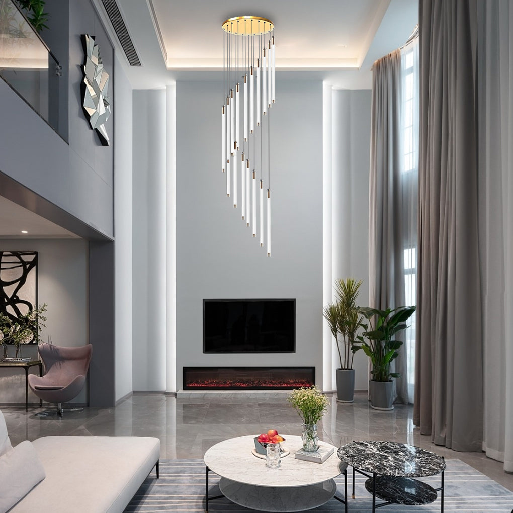 AureaGlow | Modern Elegant Black Spiral Chandelier Light Fixture