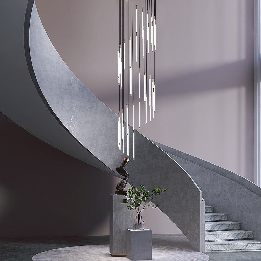 AureaGlow | Modern Elegant Black Spiral Chandelier Light Fixture