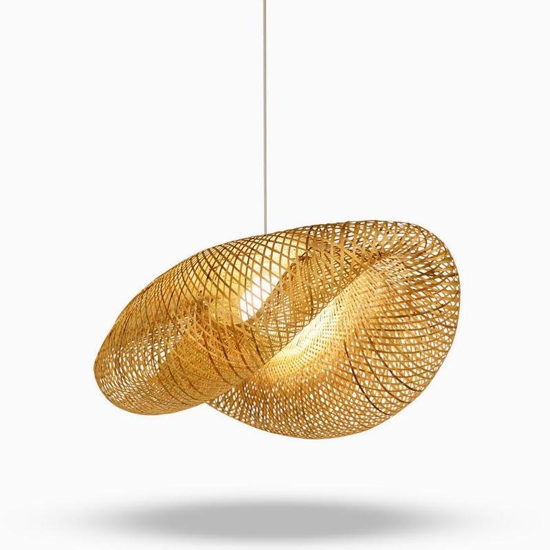 BambooWave | Elegant Natural Bamboo Kitchen Pendant Lighting Fixture