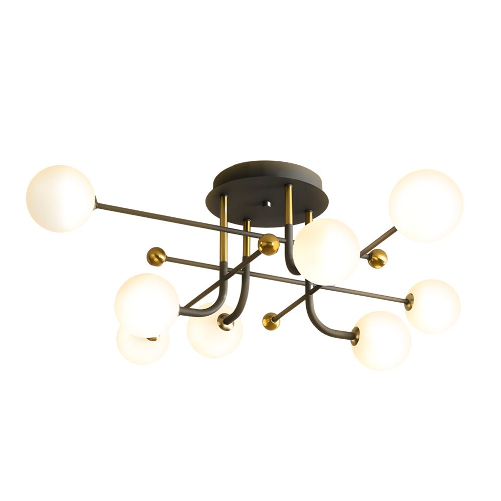 Celestia | Elegant Geometric Sputnik Globe Semi-Flush Mount Light