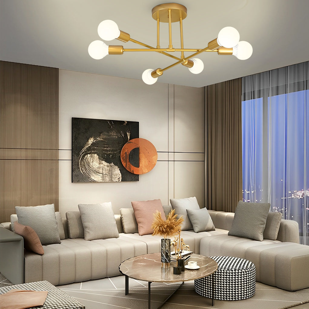 CelestialSphere | Modern Elegant 6-Light Flush Mount Ceiling Light