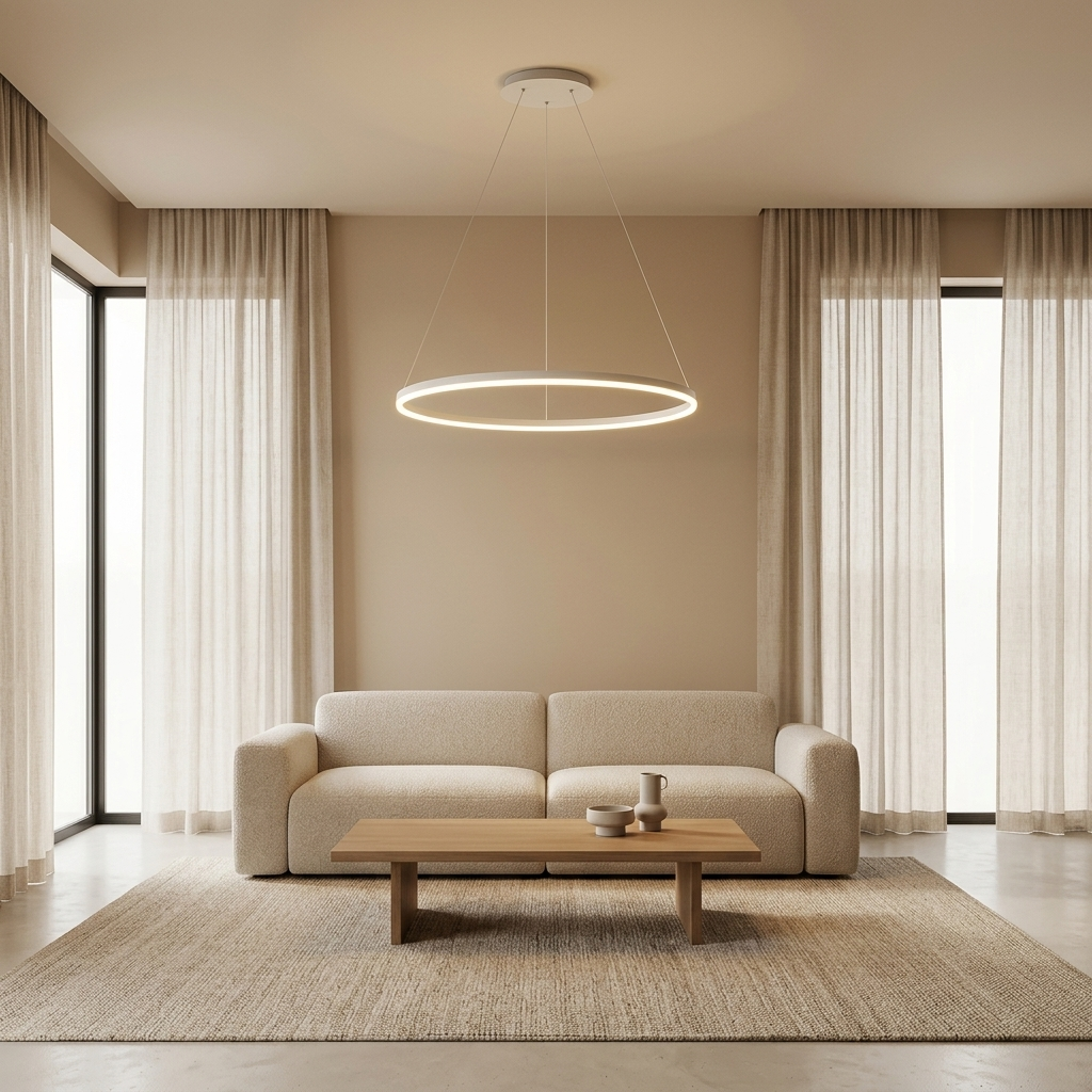 Luminara | Modern Sleek Aluminum Circle Chandelier Light Fixture