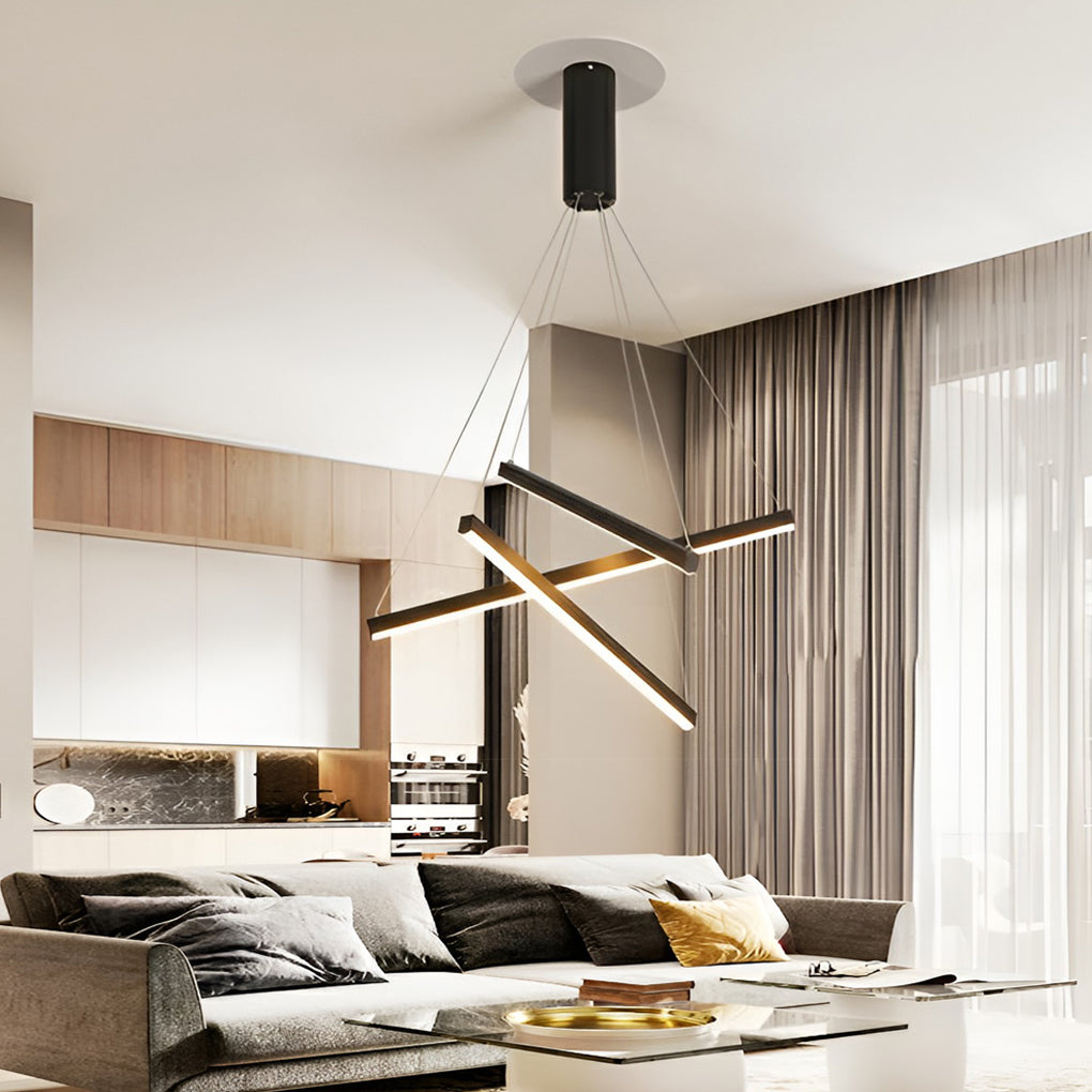 CrissLight | Modern Elegant Black LED Chandelier Light Fixture