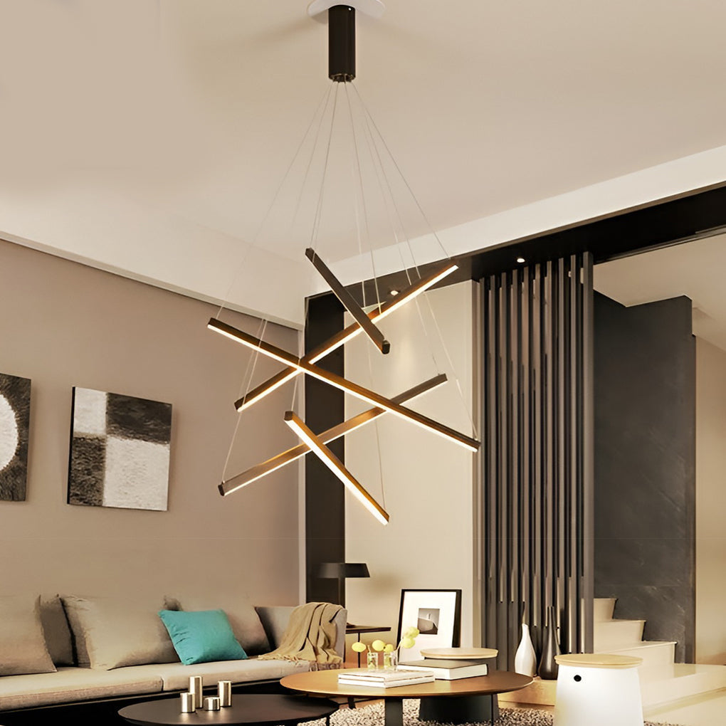 CrissLight | Modern Elegant Black LED Chandelier Light Fixture