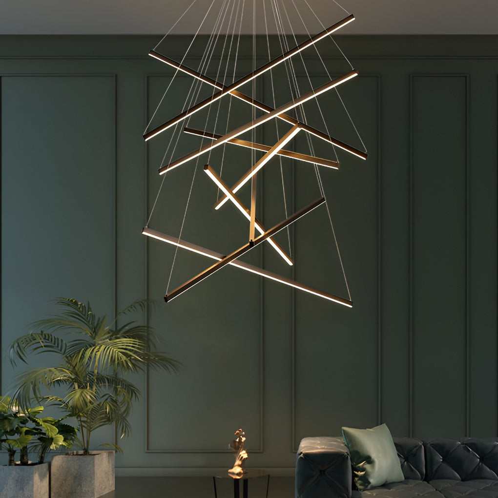 CrissLight | Modern Elegant Black LED Chandelier Light Fixture