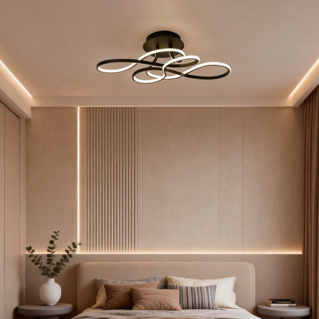 Curvella | Elegant Modern Geometric LED Flush Mount Ceiling Light