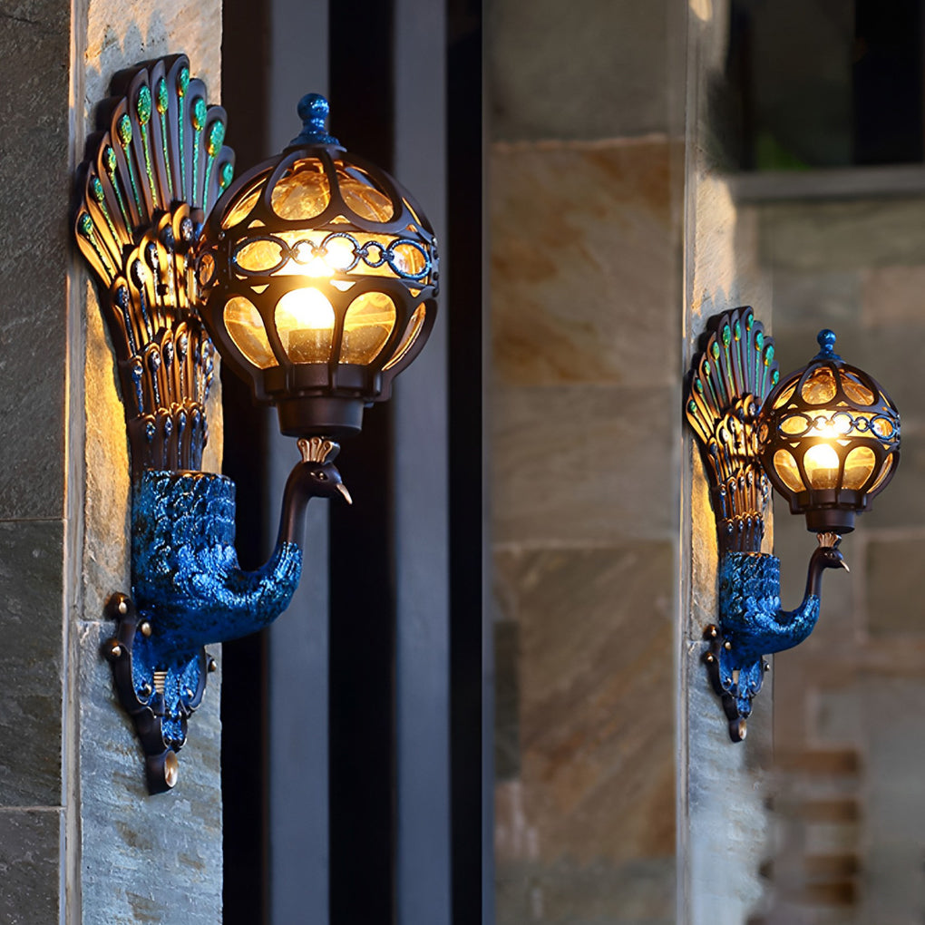 Elegant Peacock | Outdoor Wall Lantern with Vintage Design | IP55 Waterproof for Outdoor Aesthetics 5