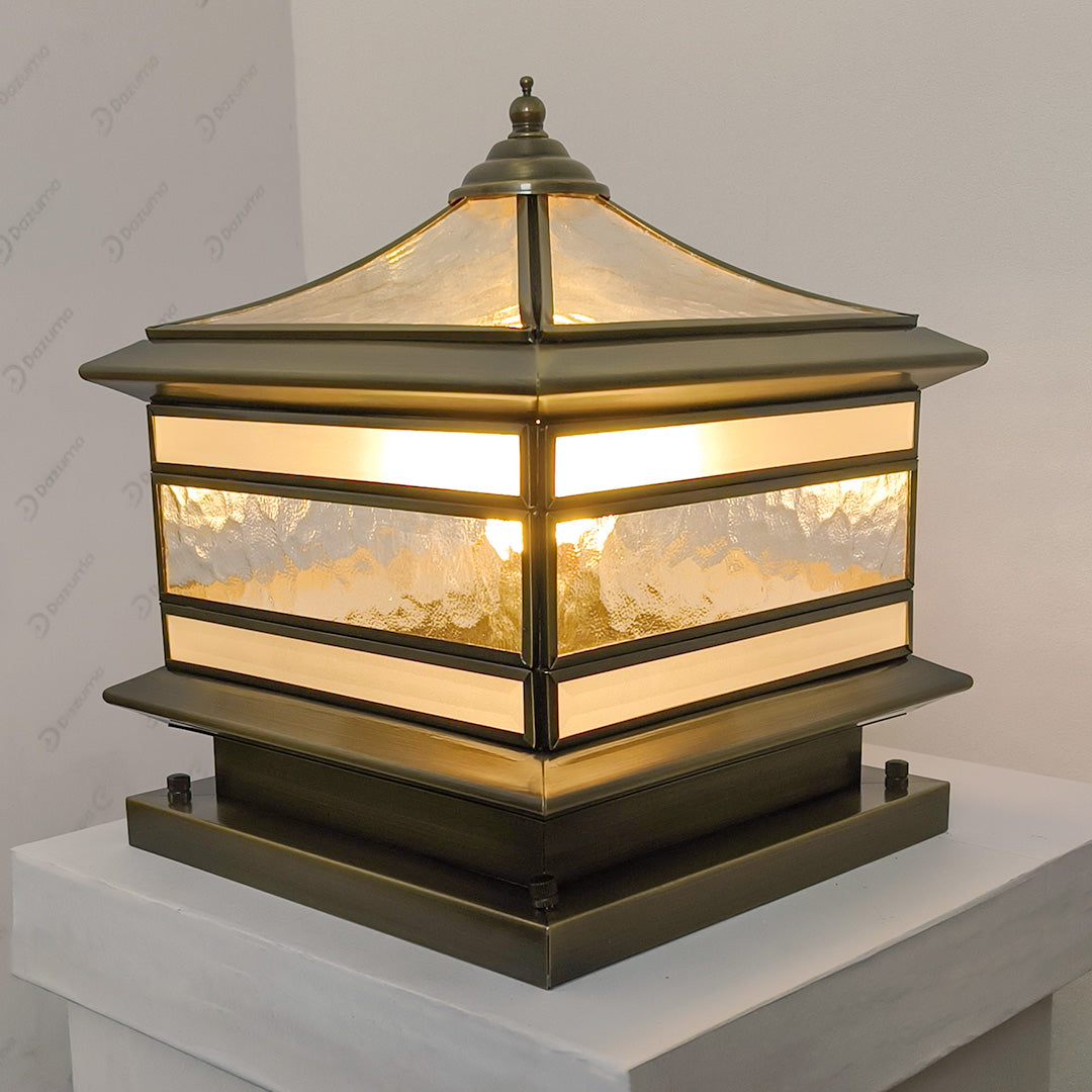 Elegant Solar Garden Lights | Retro Copper Pillar Light with Dual Power Options | Perfect for Outdoor Ambiance 6