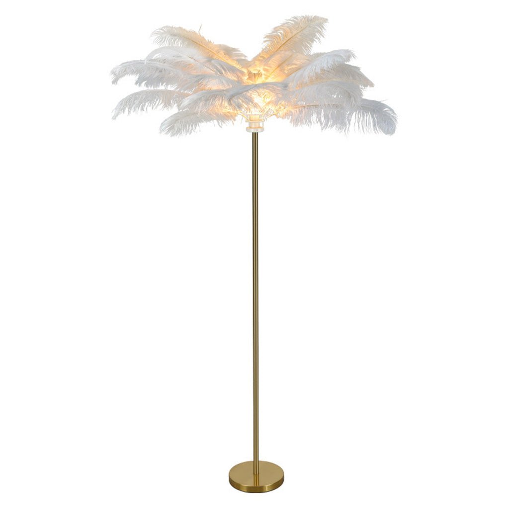 FeatherGlow | Elegant Modern Gold Floor Lamp with Gilded Iron Base 5