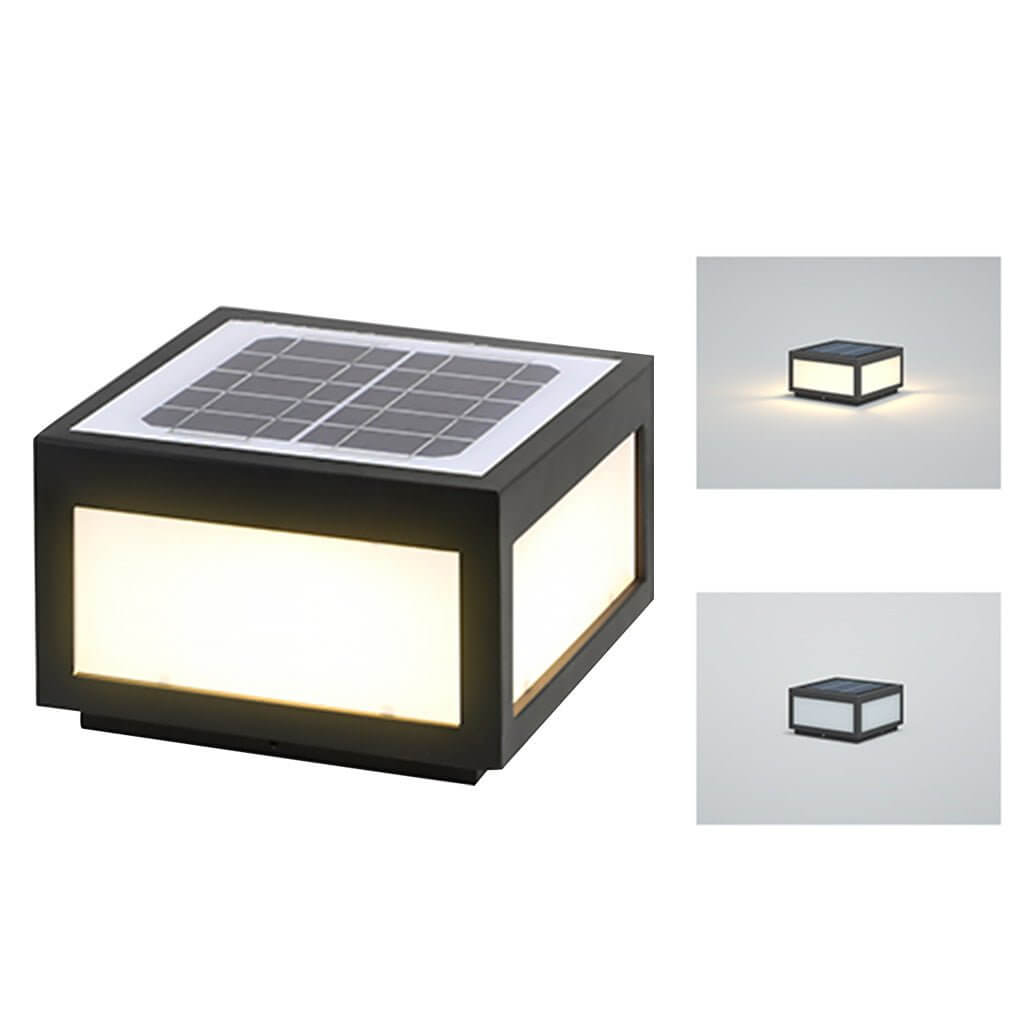 Geometra | Stylish Modern Black Solar Outdoor Wall Light Fixture