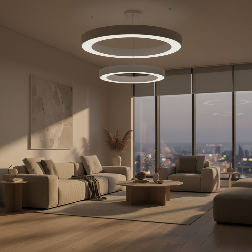 Lunaris | Sleek Modern LED Ceiling Light Fixture for Expansive Illumination