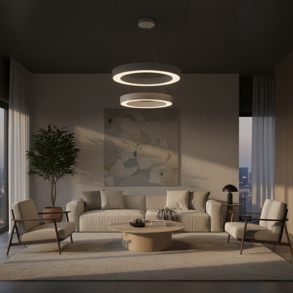 Lunaris | Sleek Modern LED Ceiling Light Fixture for Expansive Illumination