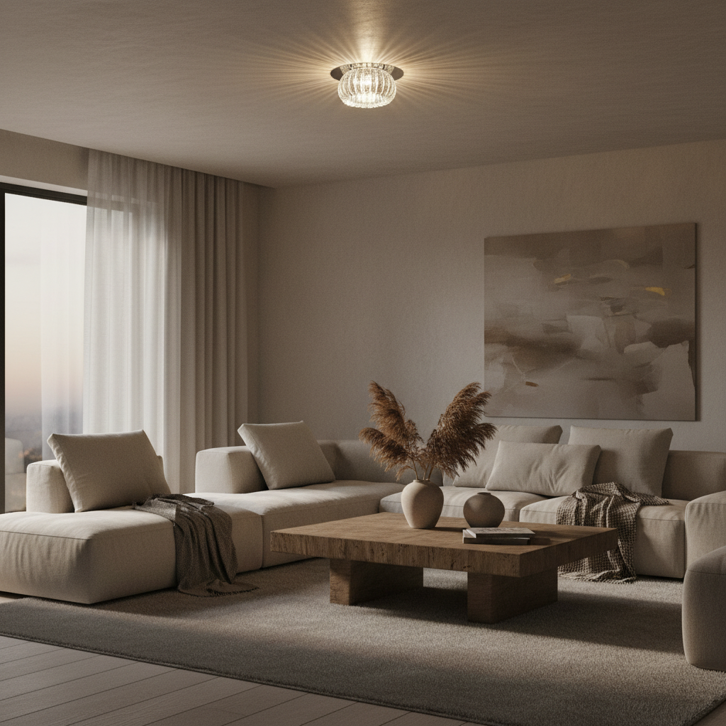 Luminara | Elegant Geometric Crystal Flush Mount Ceiling Light