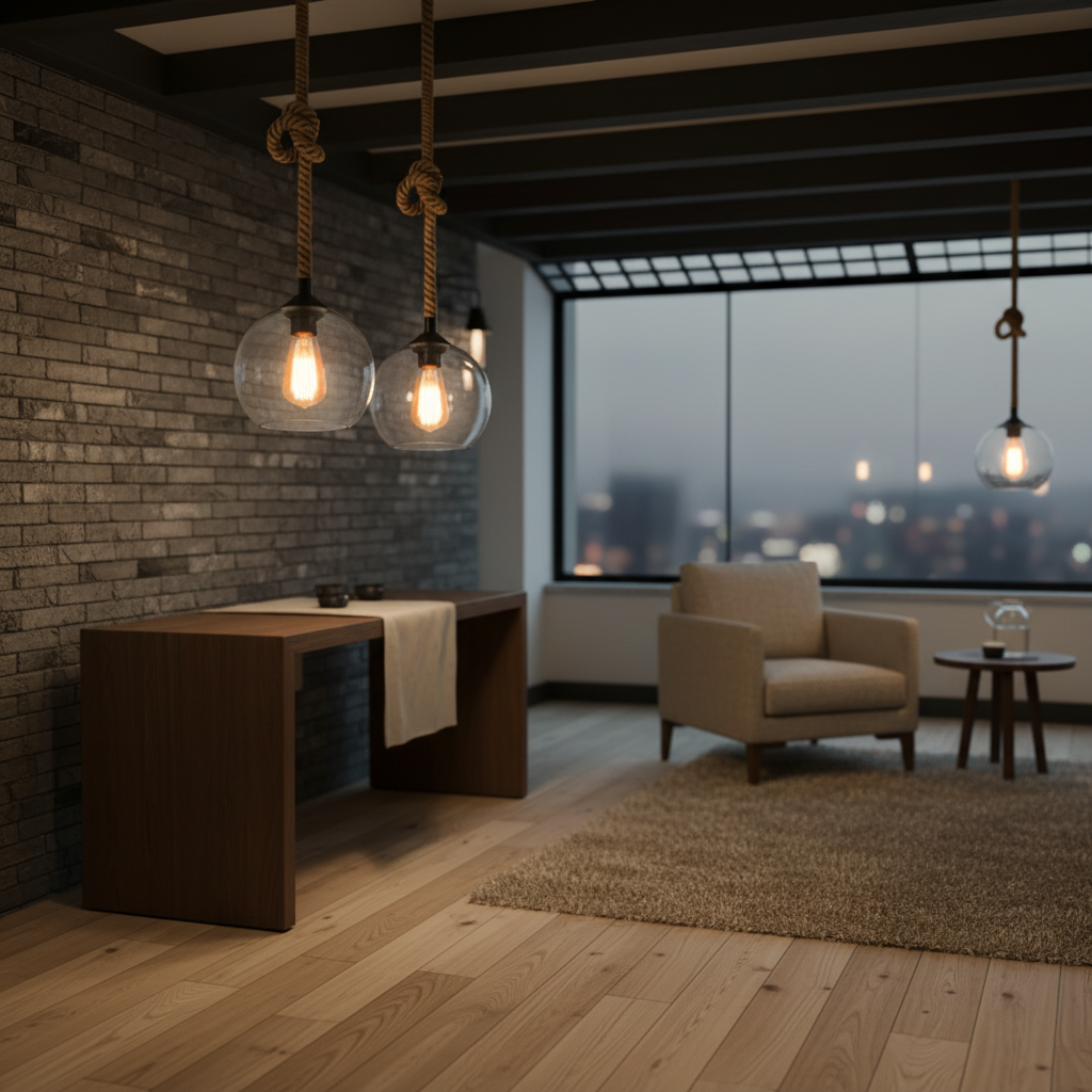 HempGlow | Elegant Vintage Glass Kitchen Pendant Lighting with Adjustable Cord