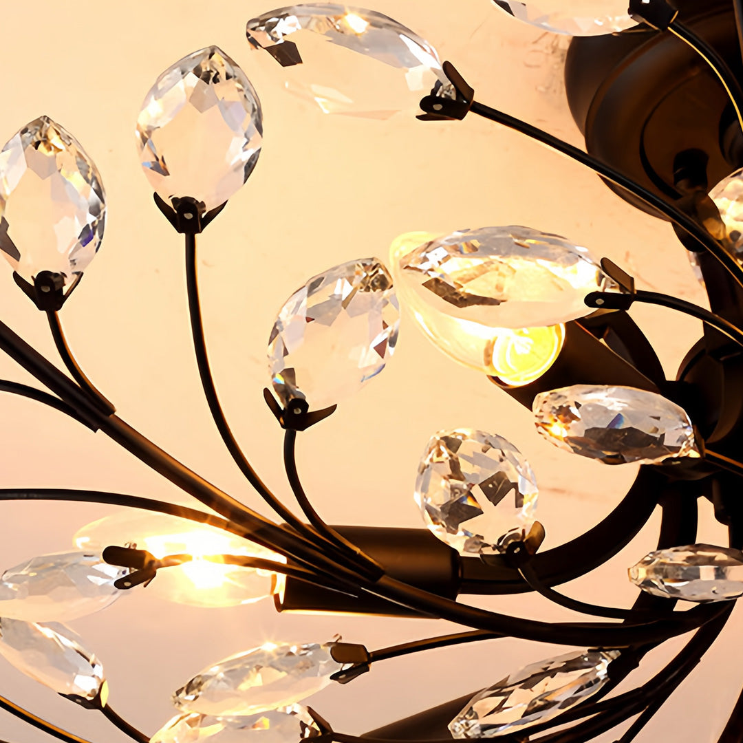 LuminaraCrystal | Elegant Dual-Mode Flush Mount Ceiling Light Fixture