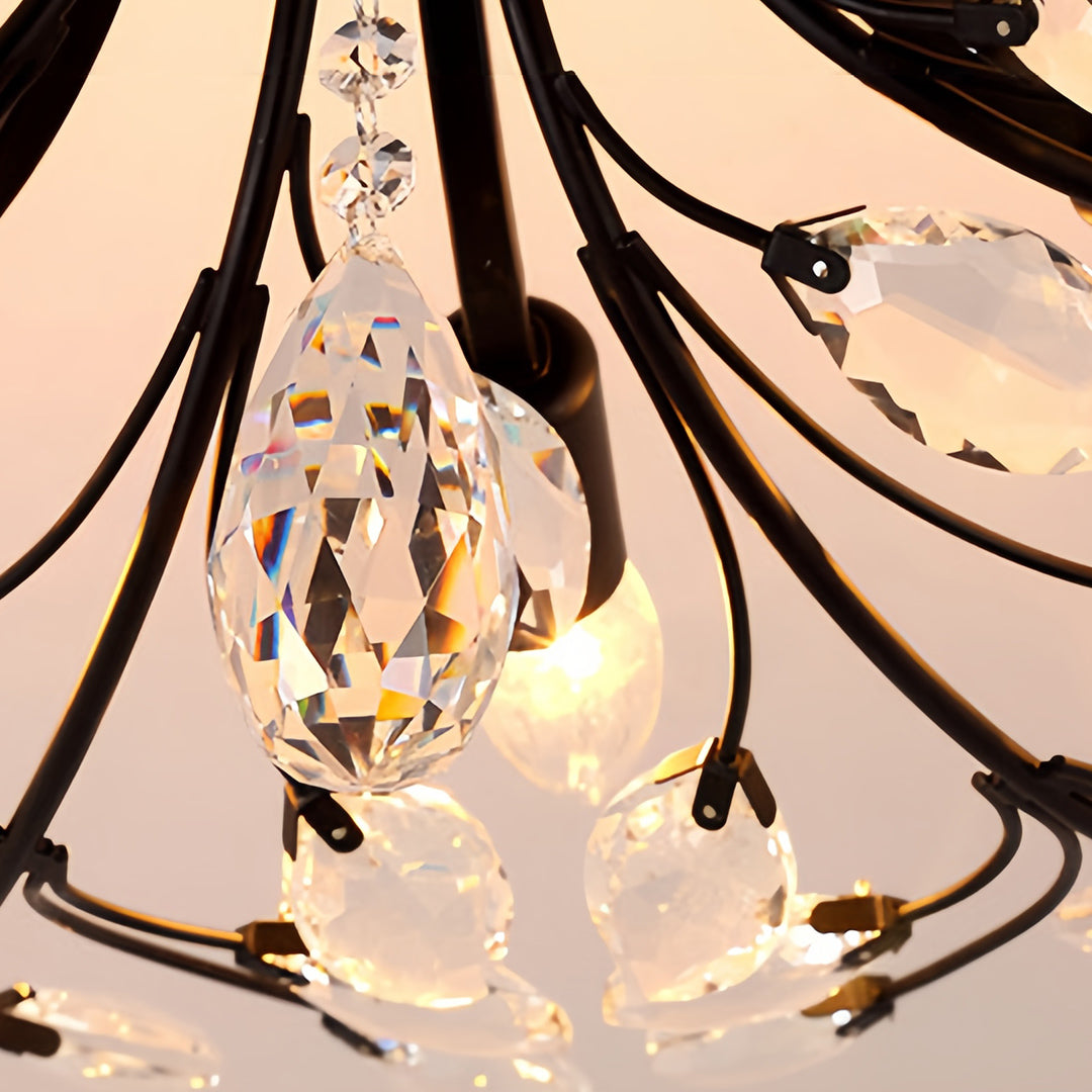 LuminaraCrystal | Elegant Dual-Mode Flush Mount Ceiling Light Fixture