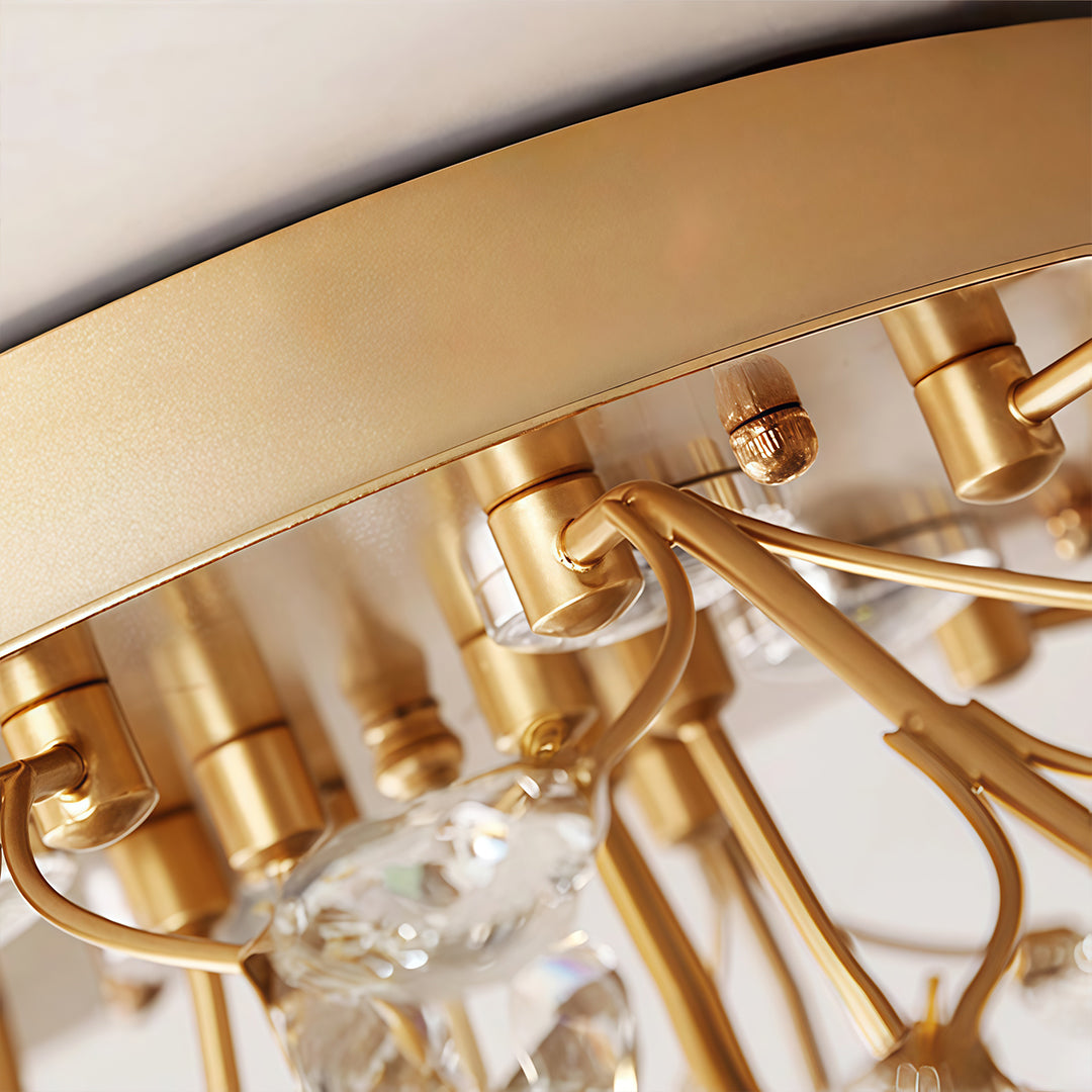 Luminara | Elegant Black Crystal Branch Semi-Flush Mount Chandelier