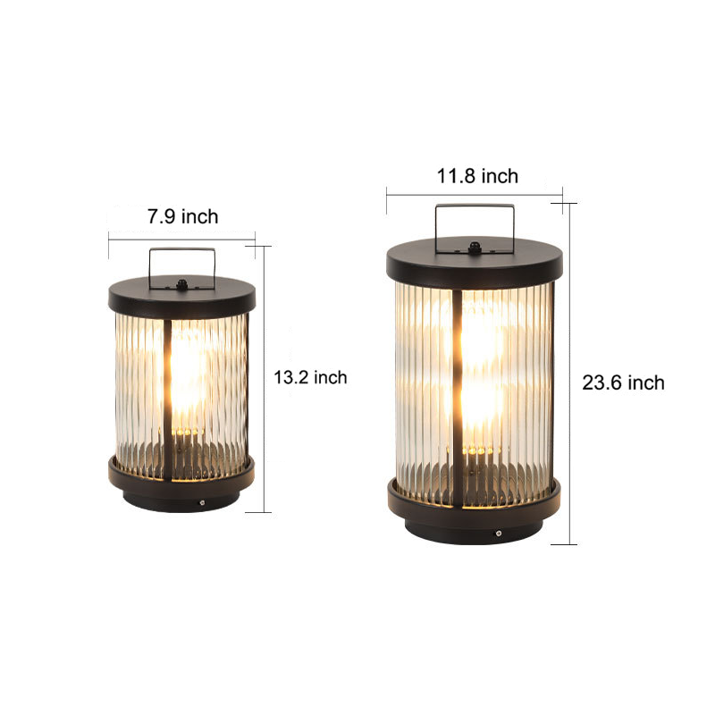 Luminara | Elegant Striped Glass Outdoor Solar Lantern with Candlelight Effect 8