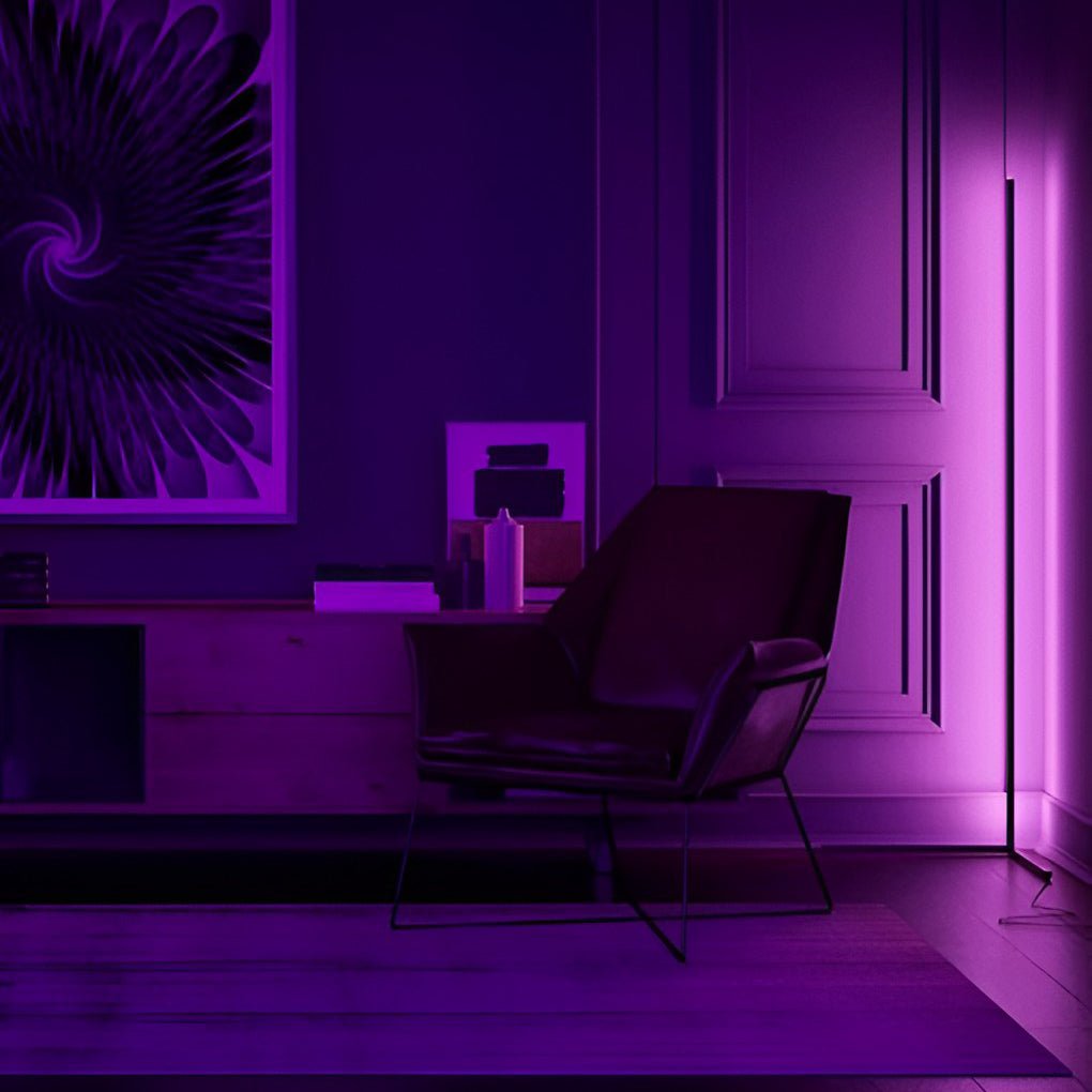 Luminara | Modern Black Corner Floor Lamp with Remote Control and RGB Lights 7