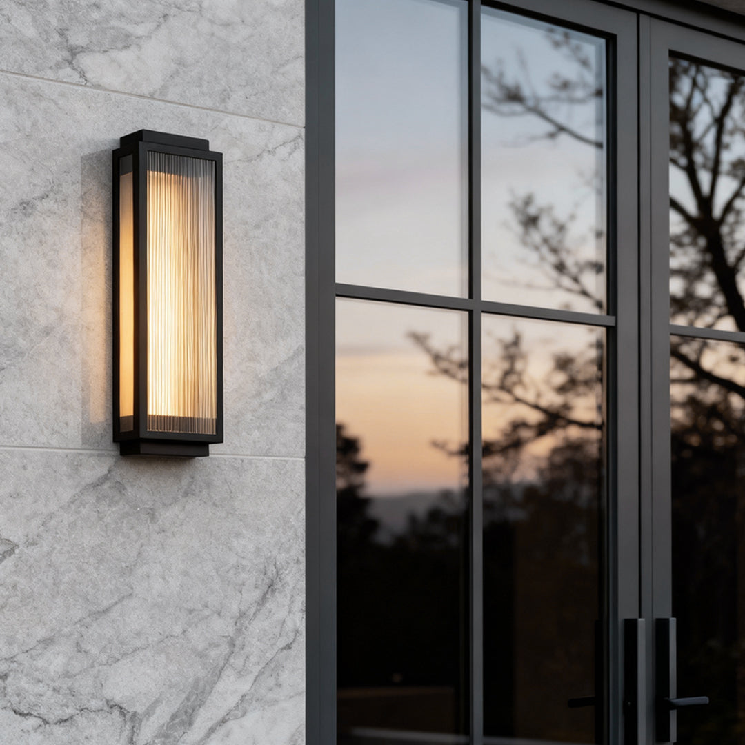Luminara | Sleek Black Outdoor Wall Light Modern Sconce Fixture