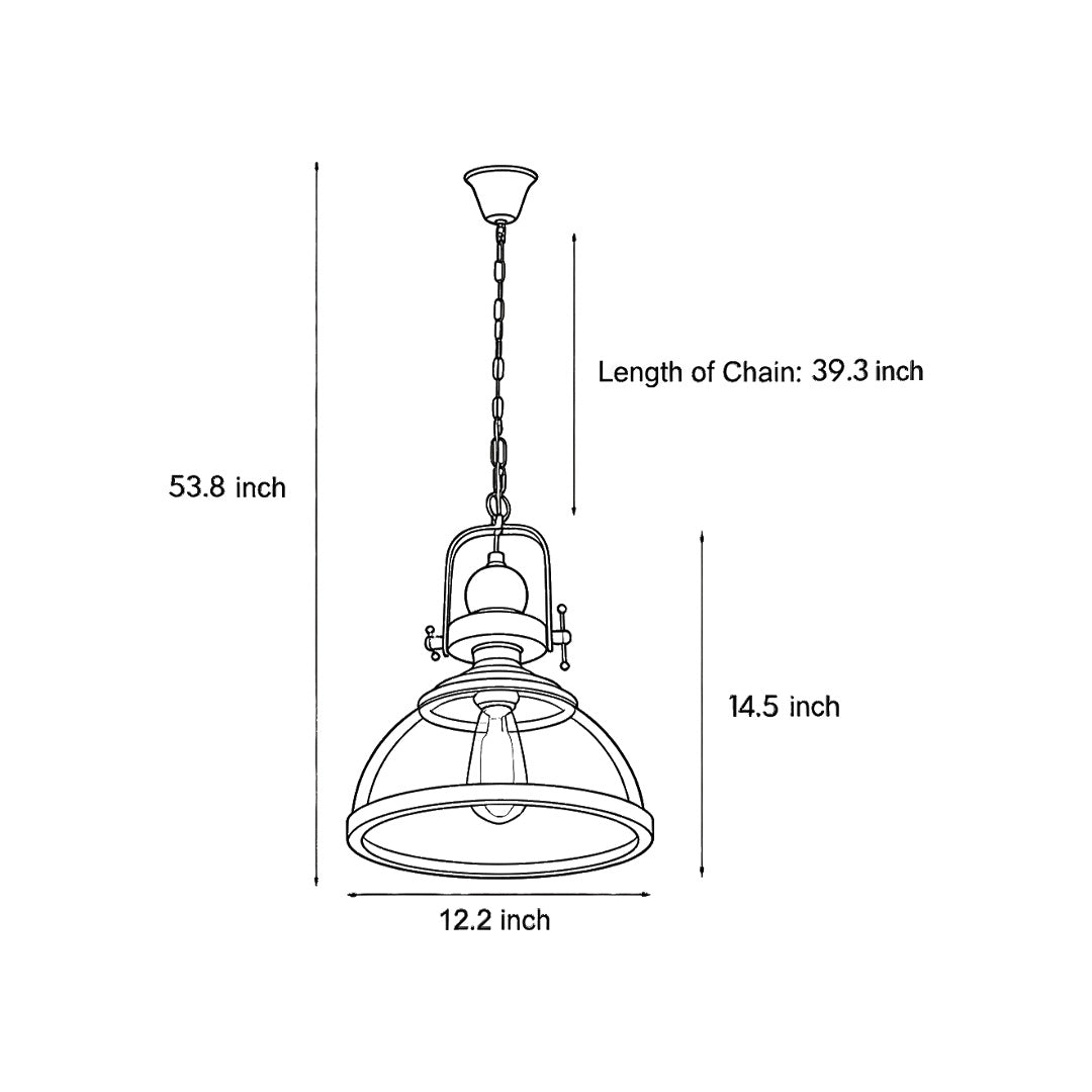 Luminara | Stylish Black Industrial Glass Pendant Light Fixture