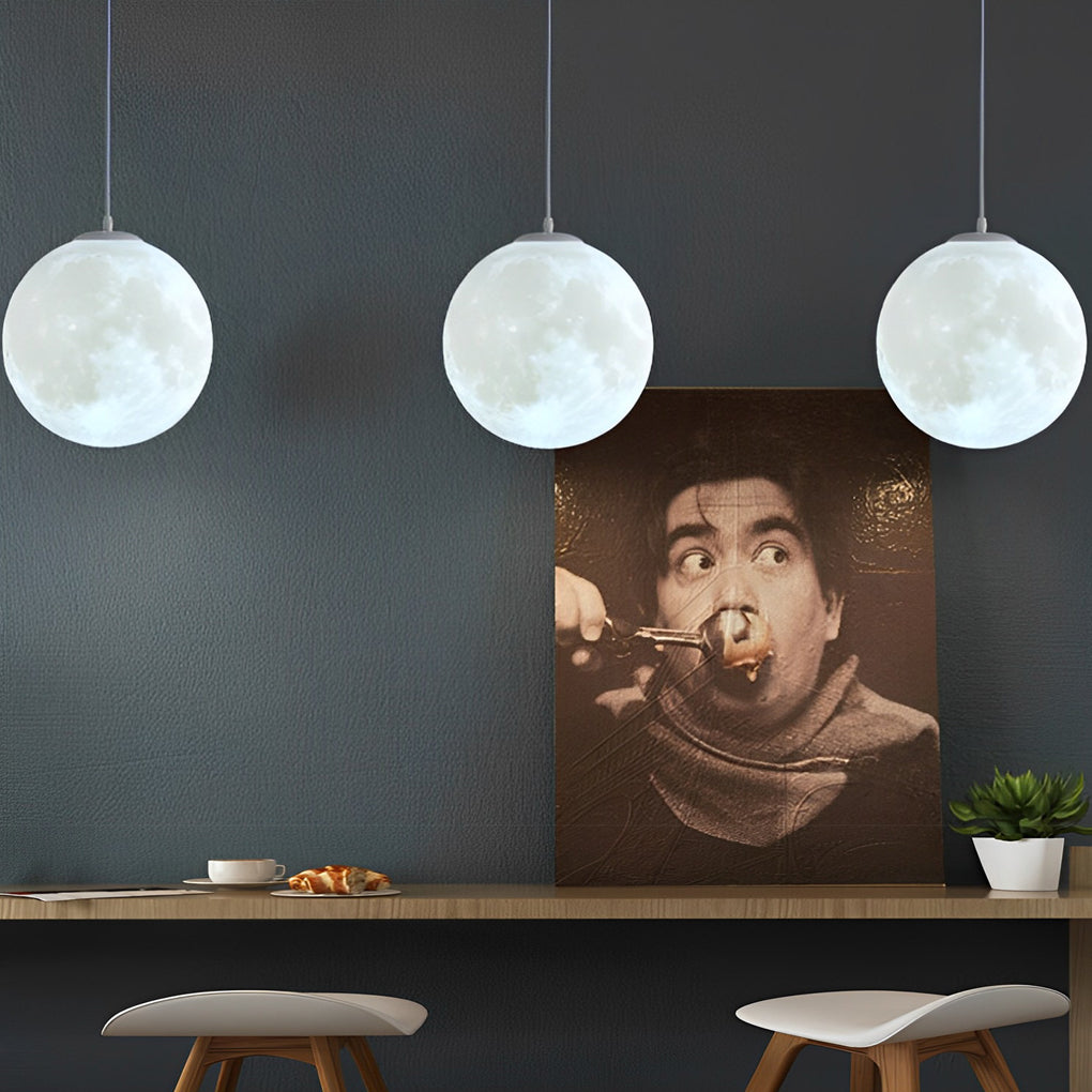 Lunara | Elegant Minimalist Moon Globe Pendant Light Fixture