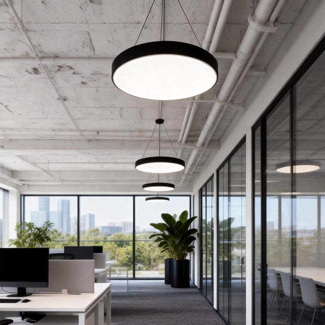 Lunaris | Sleek Modern Minimalist Round Pendant Ceiling Light Fixture