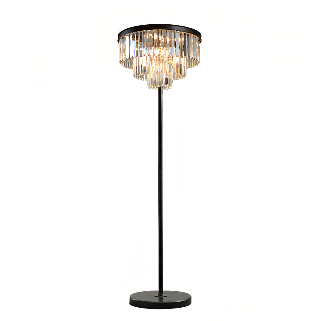 LuxeCrystal | Elegant Handcrafted Black Floor Lamp with Crystal Shade 0