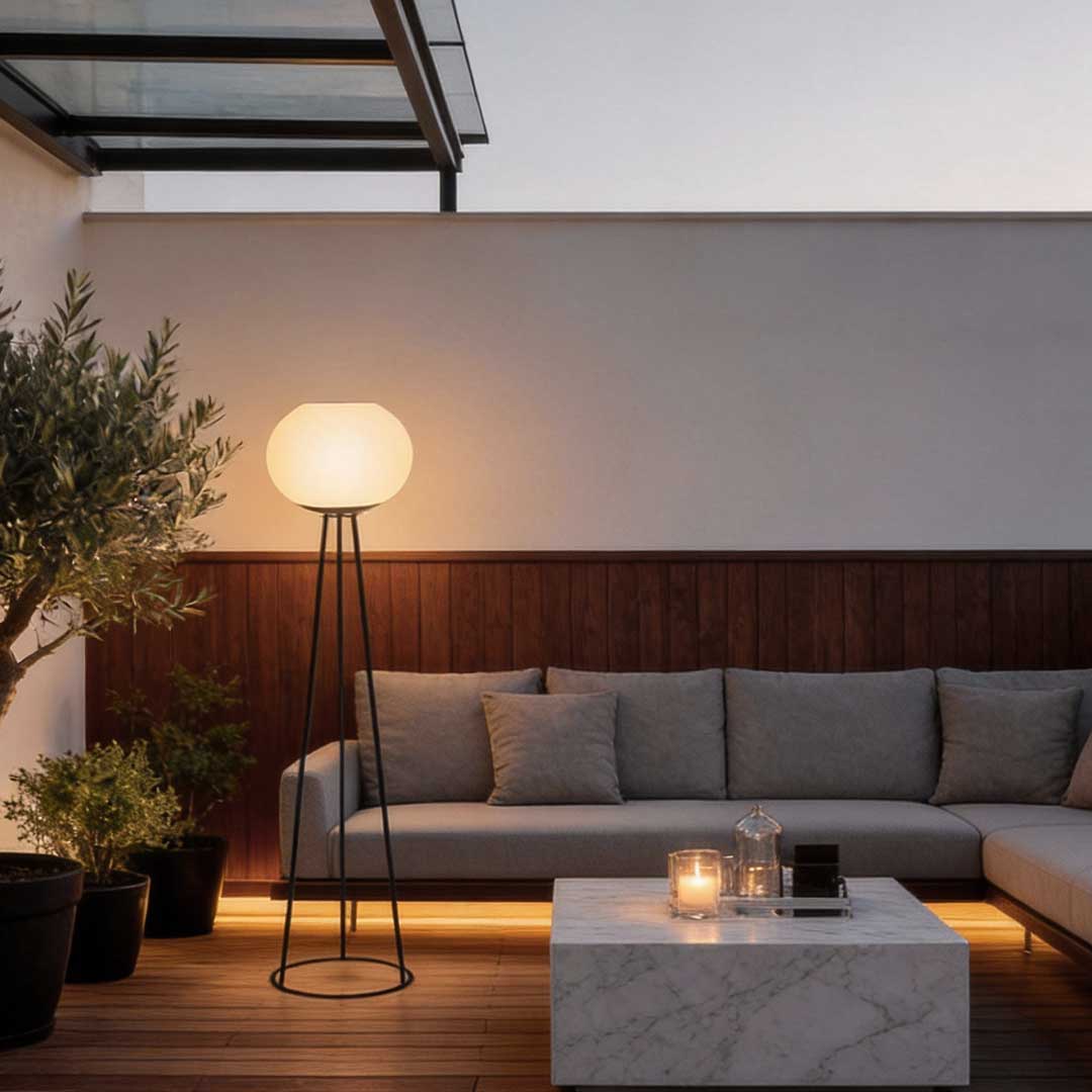 Solar LED Outdoor Floor Lamp | Waterproof Garden Light with Adjustable Glow
