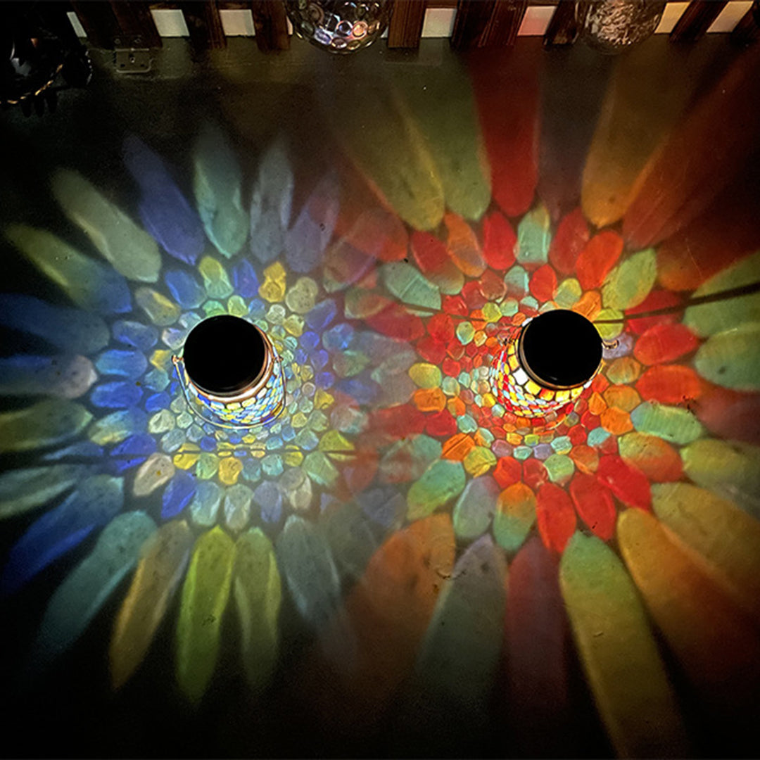 MosaicGlow | Vibrant Handcrafted Solar Glass Outdoor Lantern 7