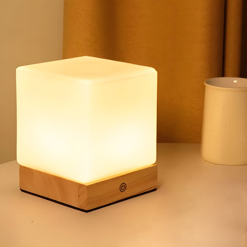 Naturalis | Elegant Minimalist Cordless LED Table Lamp with Wood Base 0