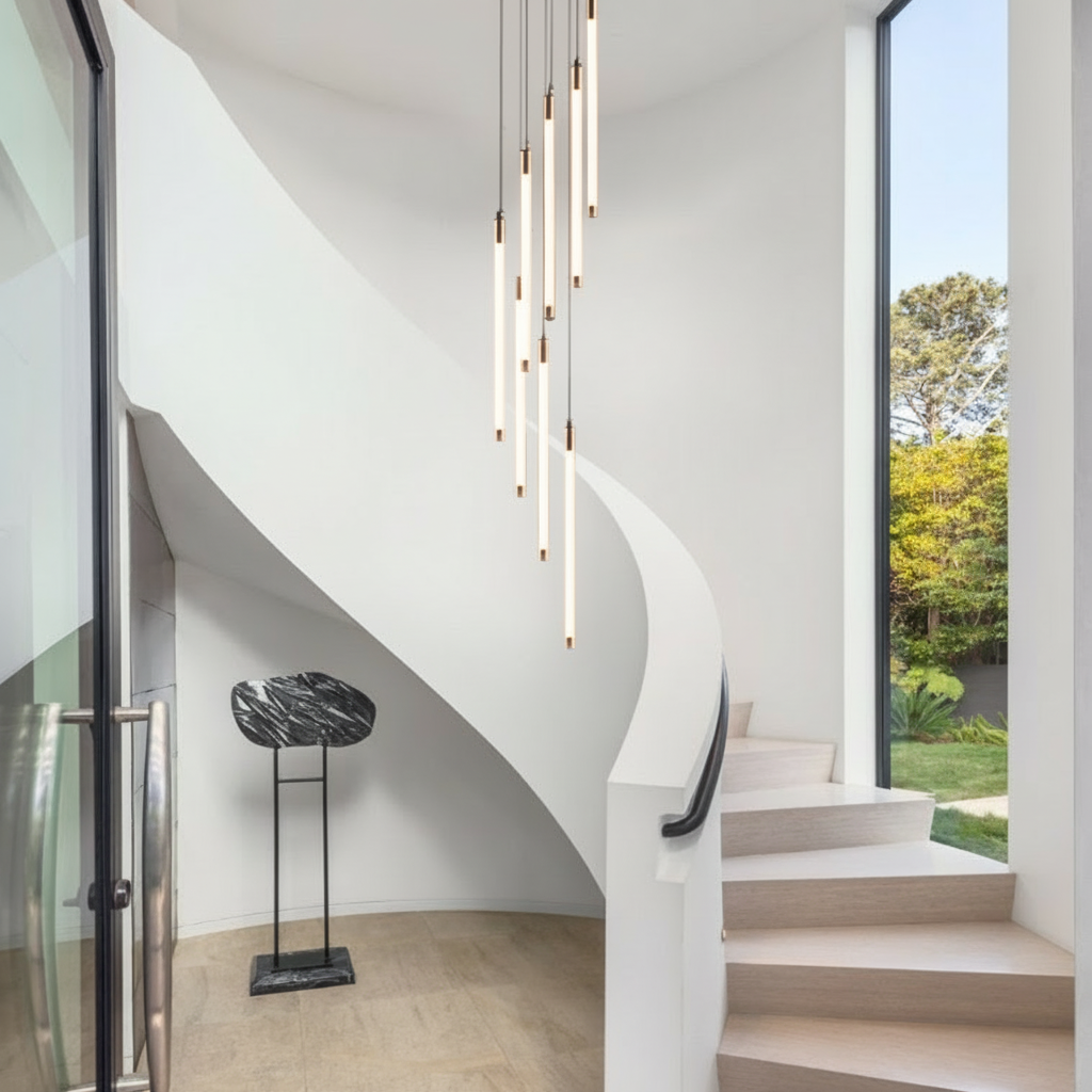 AureaGlow | Modern Elegant Black Spiral Chandelier Light Fixture