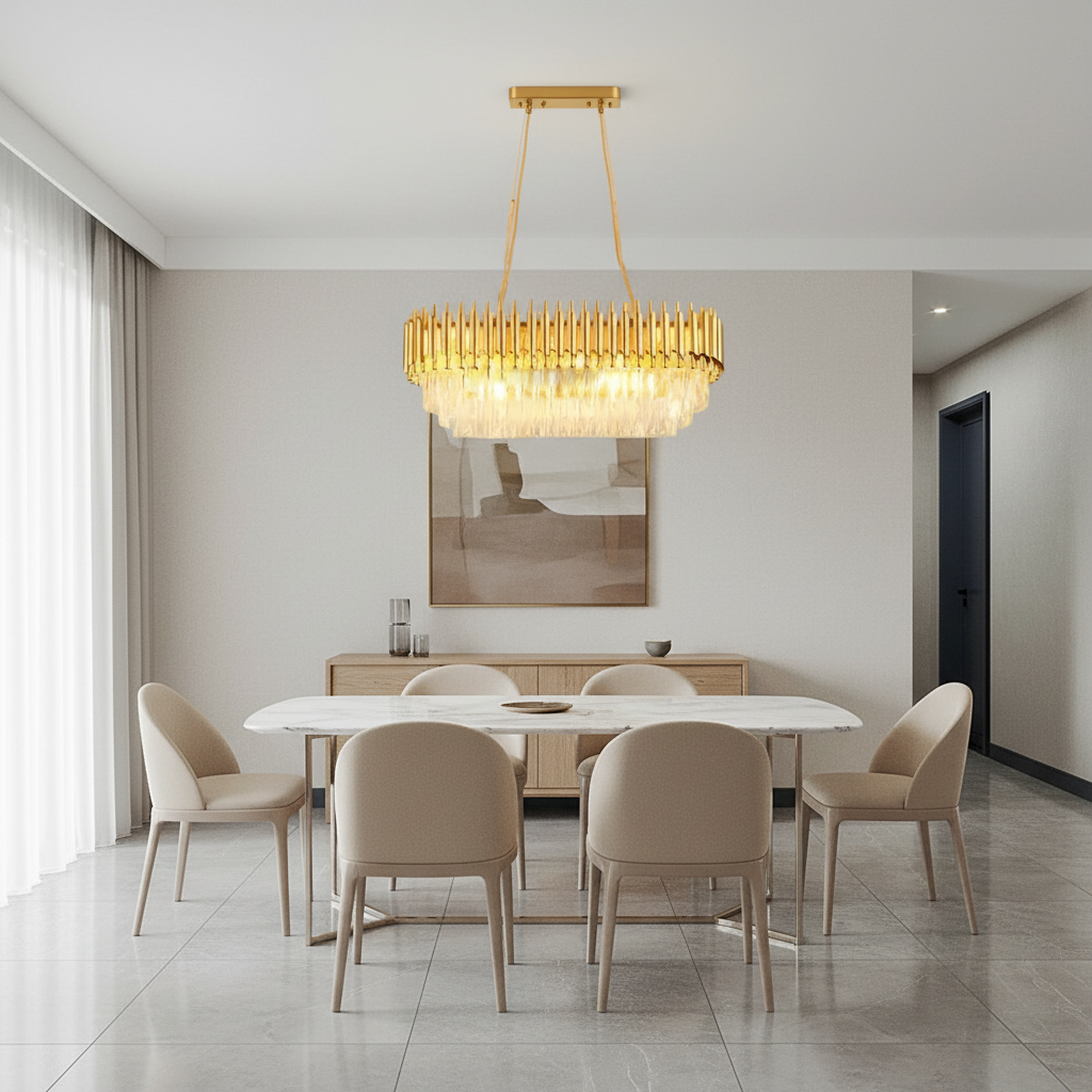 Luminara | Elegant Modern Crystal Chandelier with Dimming Feature