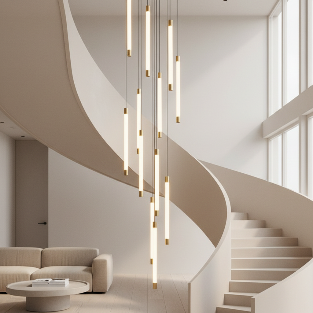 AureaGlow | Modern Elegant Black Spiral Chandelier Light Fixture