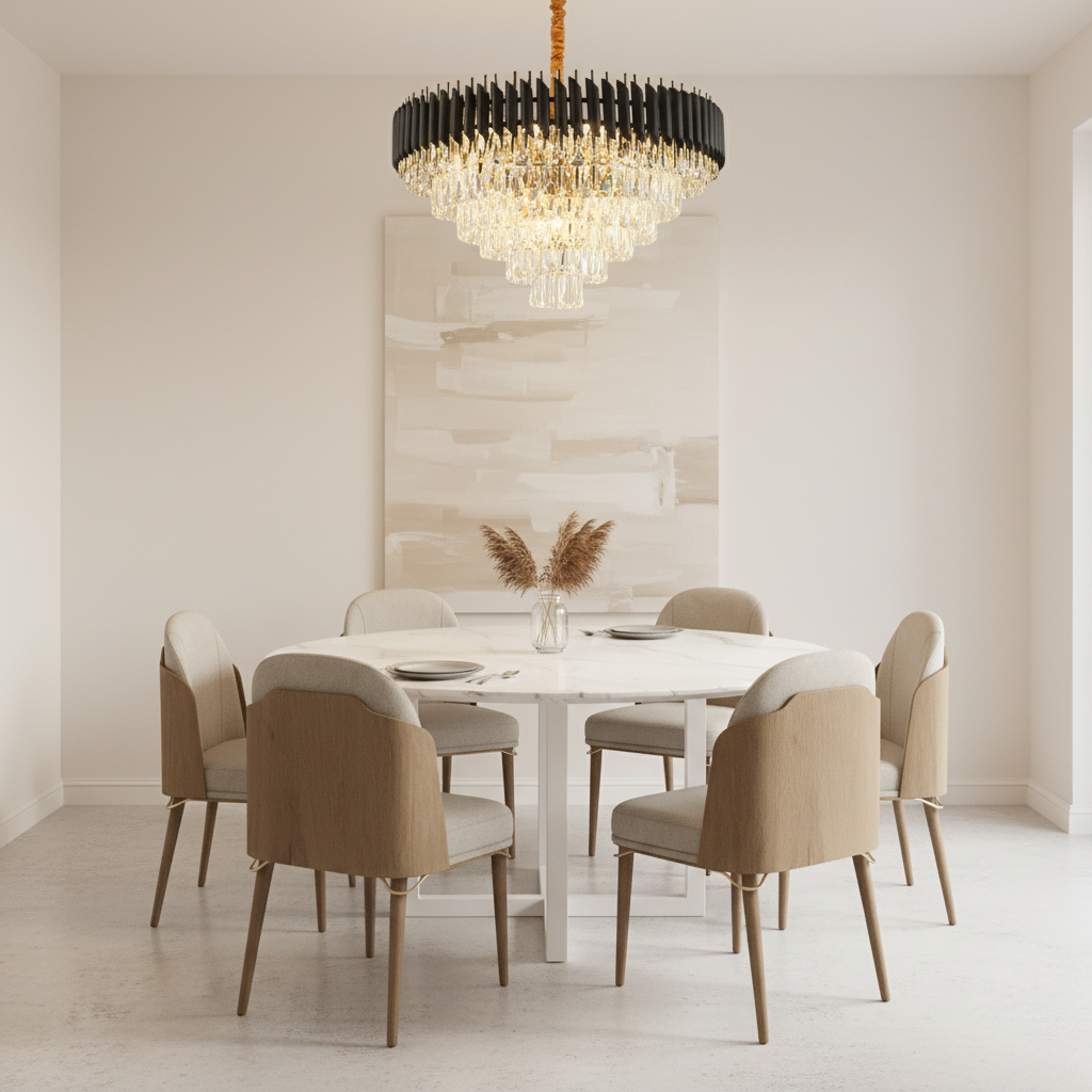 Luminara | Elegant Modern Crystal Chandelier with Dimming Feature