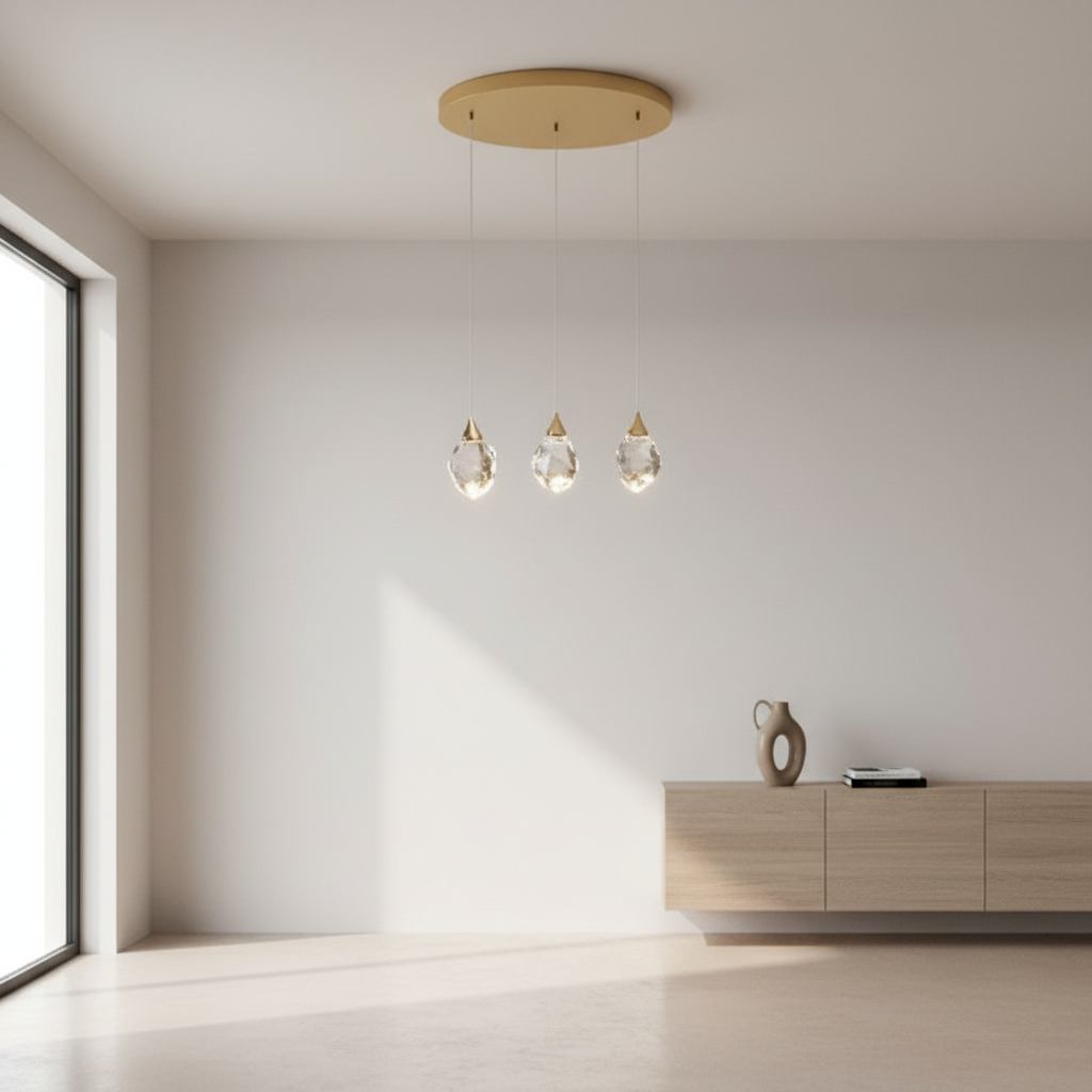 Luminara | Elegant Modern Spiral Crystal Chandelier for Staircase Lighting