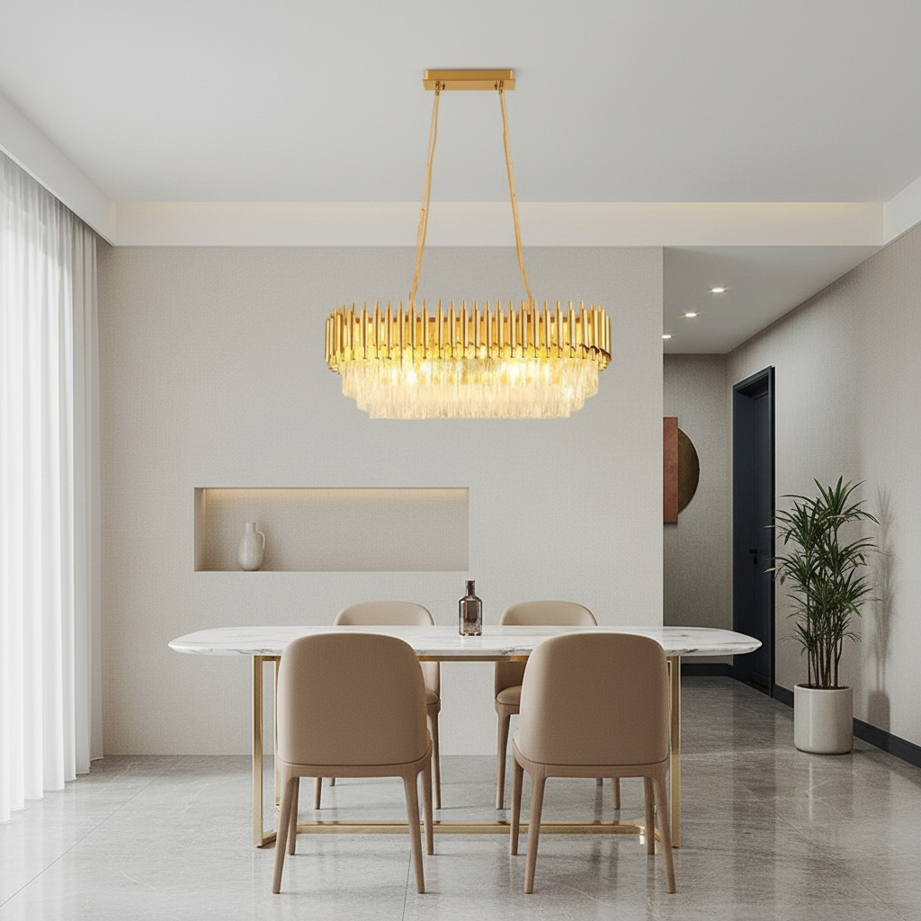 Luminara | Elegant Modern Crystal Chandelier with Dimming Feature
