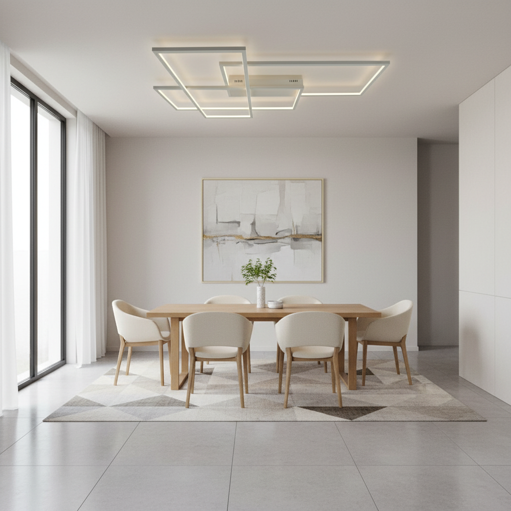 Geometra | Modern Sleek Aluminum LED Flush Mount Ceiling Light Fixture