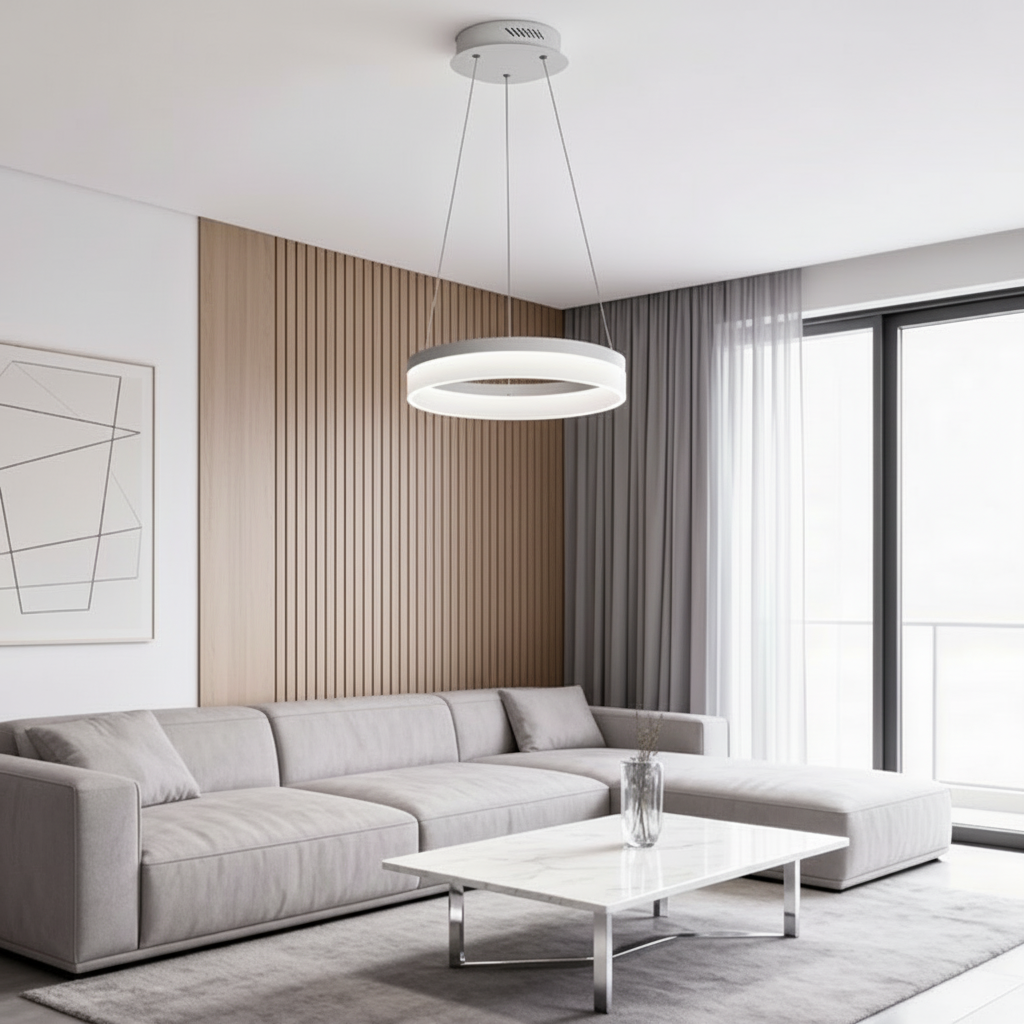 Lunara | Sleek Modern Black Pendant Light with Dimmable LED Illumination