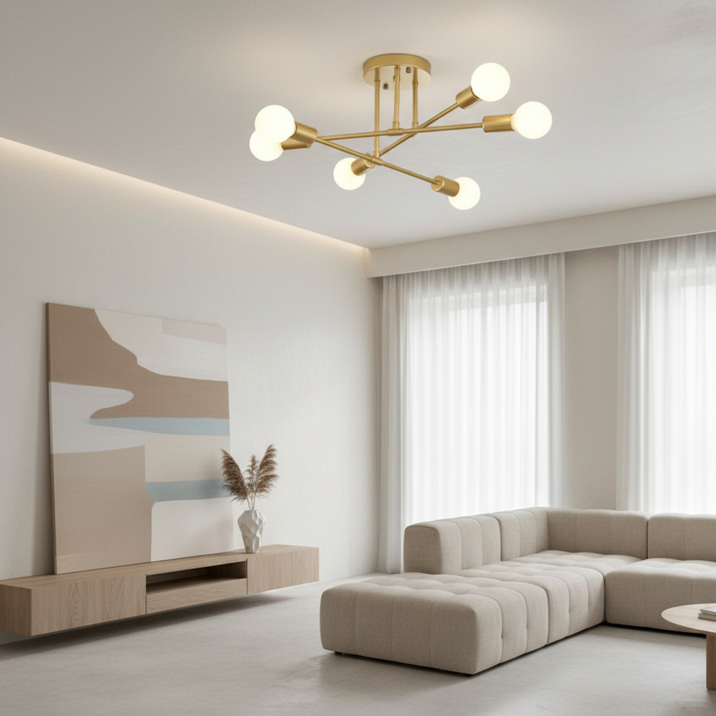 Luminara | Modern Geometric LED Semi Flush Mount Ceiling Light Fixture