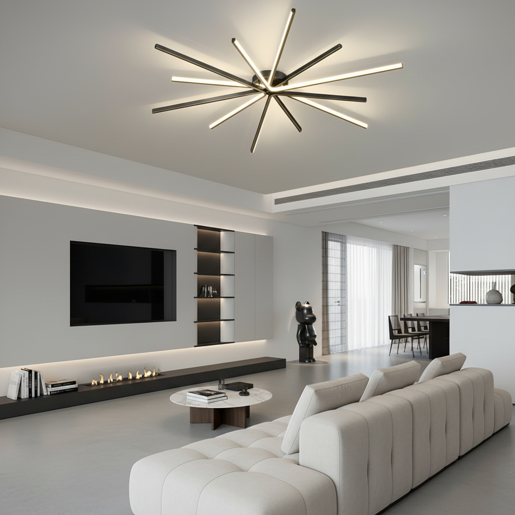 CelestialGlow | Modern Elegant LED Semi-Flush Mount Ceiling Light