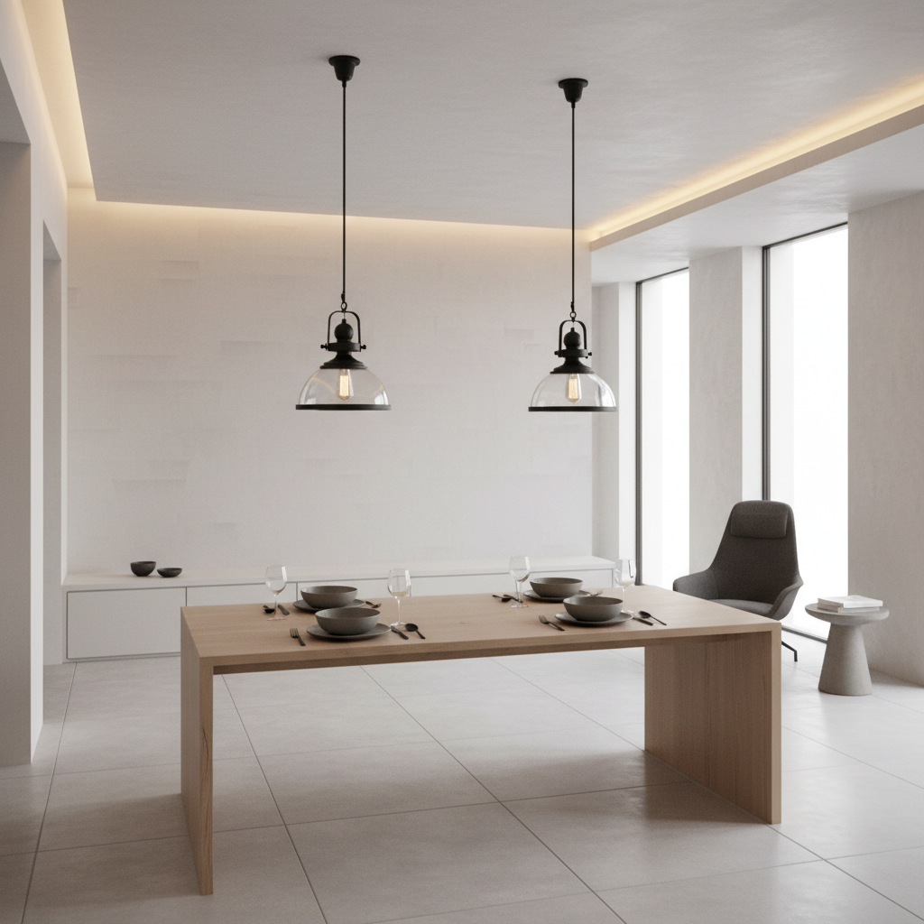 Luminara | Stylish Black Industrial Glass Pendant Light Fixture