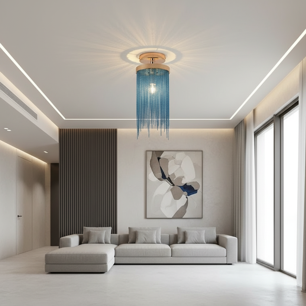 TasselGlow | Elegant Modern Farmhouse Flush Mount Ceiling Light