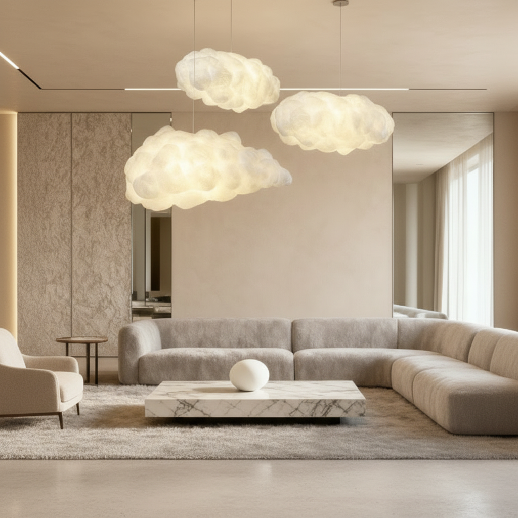 NimbusCloud | Modern Elegant Fabric Pendant Light Fixture