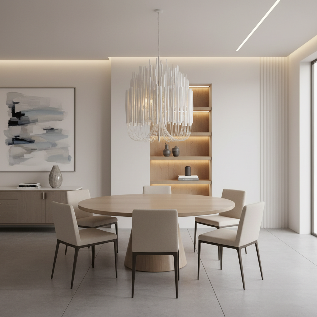 TimberGlow | Elegant Rustic Wooden Modern Chandelier Light with Adjustable Chain
