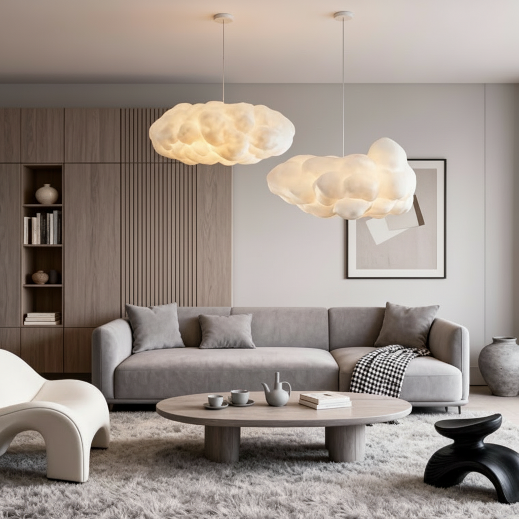 NimbusCloud | Modern Elegant Fabric Pendant Light Fixture