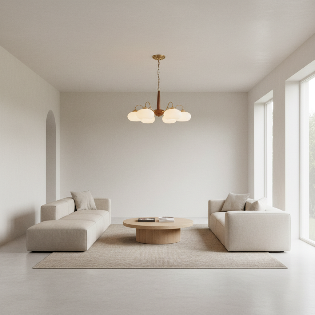 WalnutBrass | Contemporary Elegant LED Ceiling Chandelier