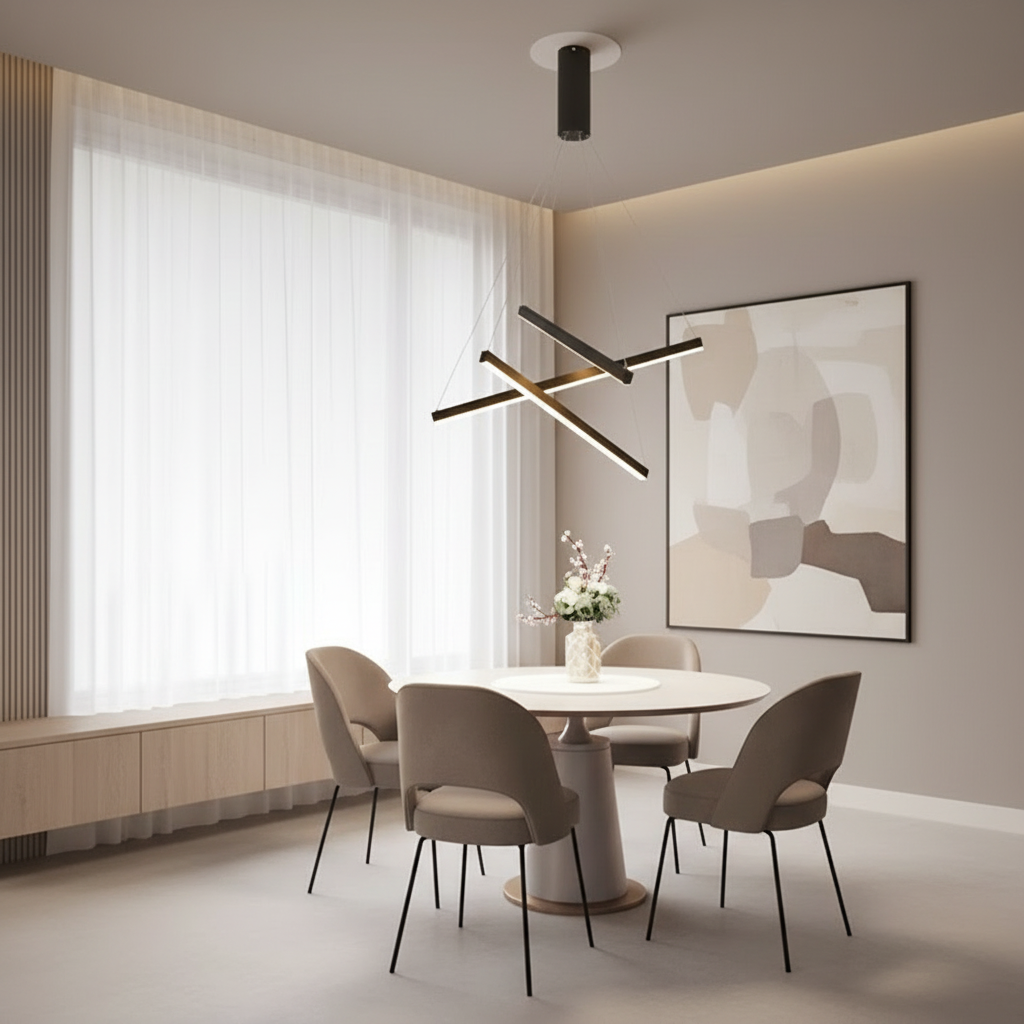 CrissLight | Modern Elegant Black LED Chandelier Light Fixture