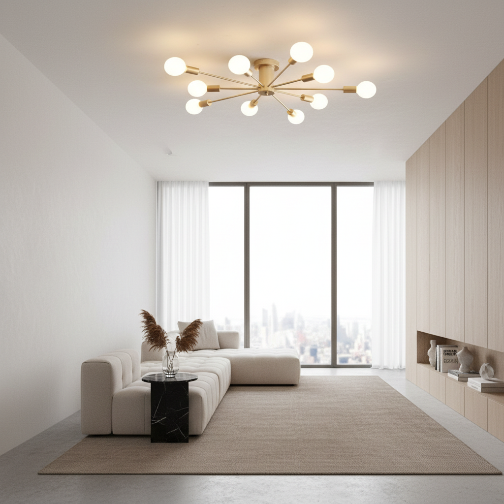 Luminara | Elegant Retro Metal Flush Mount Ceiling Light Fixture
